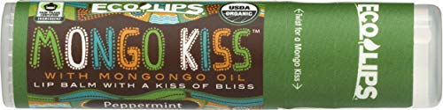 Eco Lips Mongo Kiss Peppermint Lip Balm - USDA Organic, Gluten-Free, Non-GMO - 0.25oz (15 Pack)