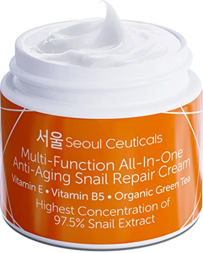 SeoulCeuticals Snail Mucin Moisturizer - Brightens Skin, 97.5% Filtrate, Cruelty Free - 2oz