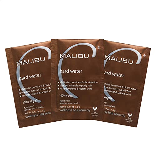 Malibu C Hard Water Hair Mask - Detoxify & Hydrate, Vitamin C Complex for Shine - 3 Packets