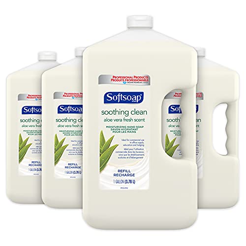 Softsoap Hand Soap Refill - Moisturizing Aloe Vera Formula, Biodegradable - 1 Gallon, Pack of 4