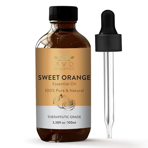 AVD Organics Sweet Orange Essential Oil - Mood Lifting, 100% Pure & Natural - 3.38 fl. oz