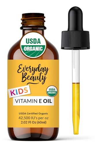 Organic Vitamin E Baby Massage Oil - Nourishes & Moisturizes Dry Skin, Fragrance Free - 2.02 fl oz