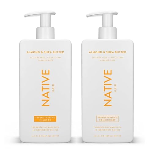 Native Shampoo & Conditioner Set - Strengthens, Moisturizes, Vegan - Almond & Shea Butter, 16.5oz