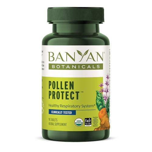 Banyan Botanicals Pollen Protect - Supports Respiratory Health, Organic Ayurvedic Blend - 90 Tablets