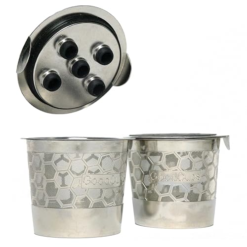 Durable Stainless Steel Reusable Coffee Filter Pods - Cost-Effective, BPA-Free - 2 Pack