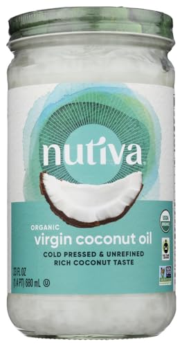 Nutiva Carrier Oil - USDA & Fair Trade Certified, Non-GMO, 100% Cholesterol-Free - 23oz