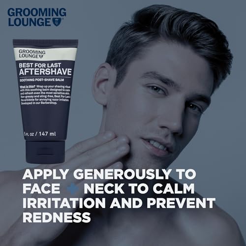 Grooming Lounge After Shave Balm - Soothes Irritated Skin, Non-Greasy, Fragrance Free - 5oz