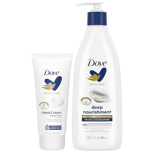 Dove Body Lotion Set - Deep Nourishment & Ceramide Moisturizer, 48H Hydration - 13.5oz + 3oz