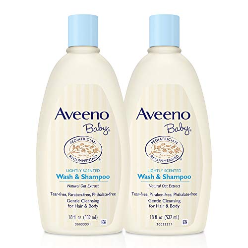 Aveeno Baby Shampoo & Body Wash - Tear-Free, Hypoallergenic, Natural Oat Extract - Twin Pack 36oz