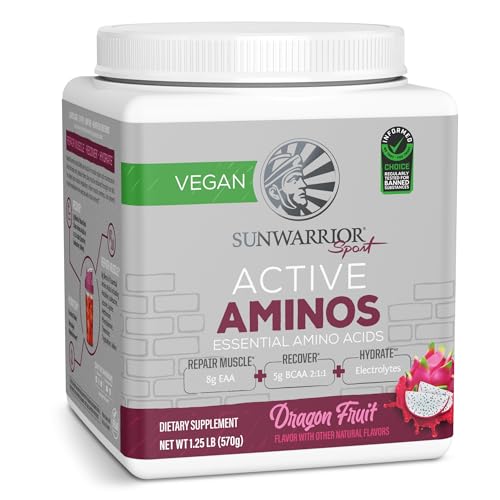 Sunwarrior Amino Acids - Enhance Muscle Recovery & Hydration, Dragon Fruit Flavor - 30 Servings