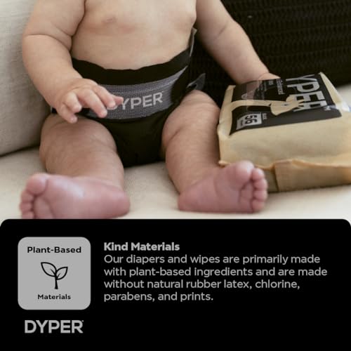 DYPER Baby Wipes - Charcoal Enhanced, Plant-Based & Unscented - 224 Count (4 Packs)