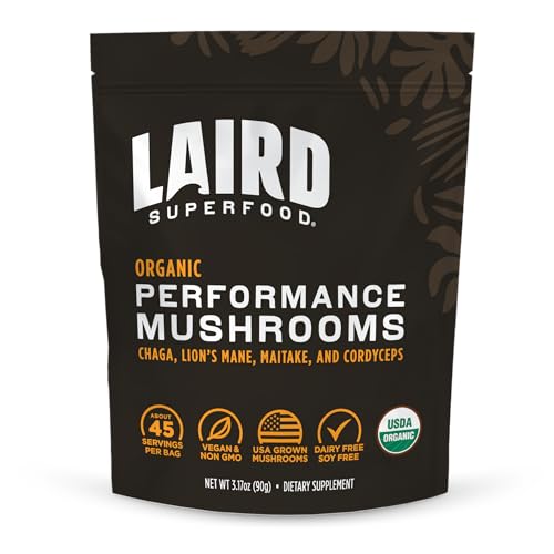 Laird Superfood Mushroom Supplement - Boost Energy & Cognition, Organic Blend - 3.17oz