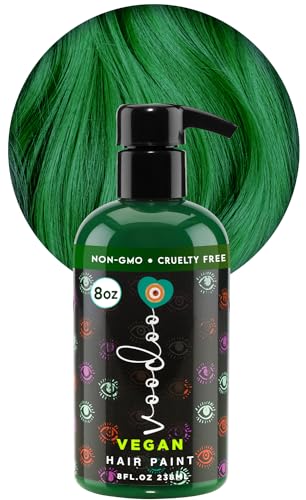 VOODOO Green Hair Paint - Vibrant Vegan Color, Cruelty-Free & Non-Drippy - 8 Oz