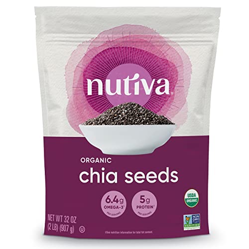 Nutiva Organic Black Chia Seeds - Nutrient-Dense with 3g Protein, 5g Fiber, 32 Oz