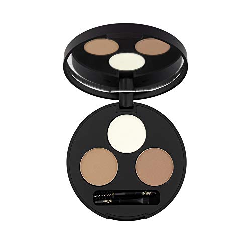 INIKA Natural Brow Define Palette - Nourishing Wax & Customizable Powders, Vegan - Amber