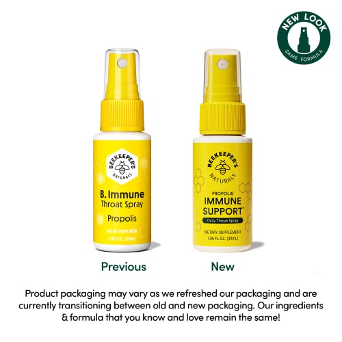 Beekeeper's Naturals Propolis Throat Spray - Natural Immune Support, Pesticide-Free - 1.06 oz