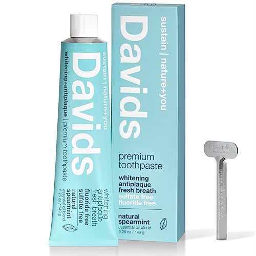 Davids Toothpaste - Fluoride-Free Whitening, Natural Spearmint, EWG Verified - 5.25oz