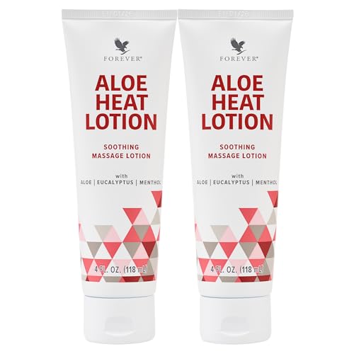 Forever Living Aloe Heat Lotion - Nourishing Relief with Menthol & Eucalyptus - 4 fl oz (Pack of 2)