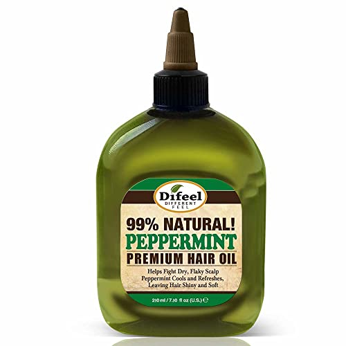 Difeel Premium Natural Hair Oil - Nourishing Peppermint Formula, Moisturizes Scalp - 7.1oz