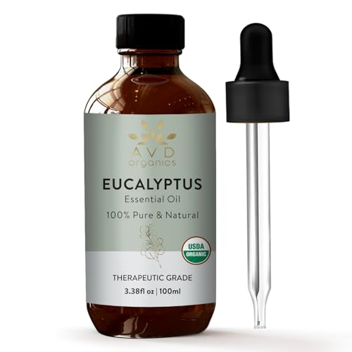 AVD Organics Eucalyptus Essential Oil - 100% Pure USDA Organic, Aromatherapy & Skin Care - 100ml