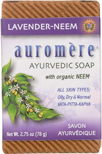 Auromere Lavender Neem Soap - Natural Non-GMO Hand & Dish Cleaner - 2.75 oz, Pack of 12