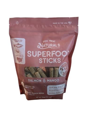 Dog Treat Naturals Food Sticks - Real Beef & Turmeric for Joint Support, Salmon & Mango - 24oz