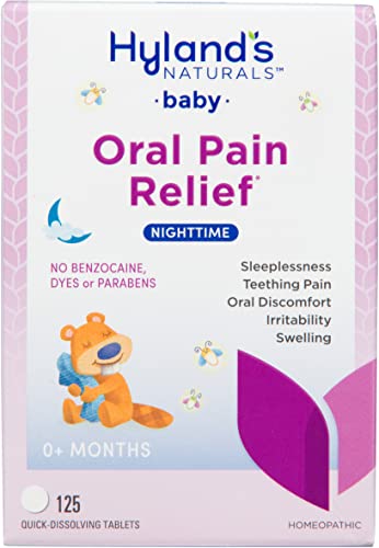 Hyland's Baby Nighttime Soothing Tablets - Natural Oral Pain Relief, Chamomilla - 125 Count