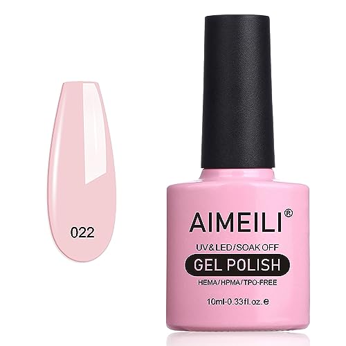 AIMEILI Gel Nail Polish - 28-Day High-Gloss, HEMA-Free, Vegan - Rose Nude 10ml