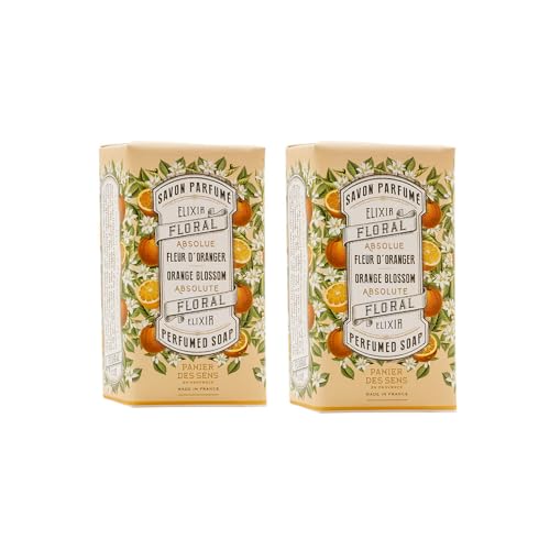 Panier des Sens Bar Soap - Moisturizing Olive Oil & Orange Blossom Scent - 2x5.3 oz