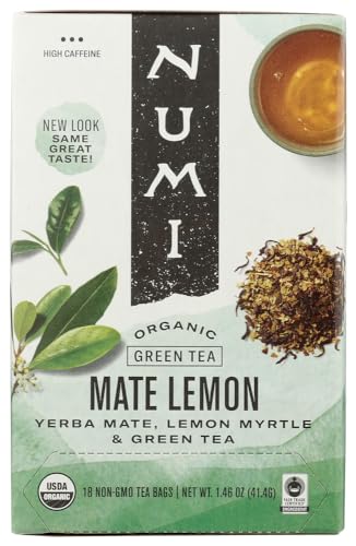 Numi Organic Tea - Yerba Mate Green Tea Blend, Fair Trade & Non-GMO, 18 Biodegradable Bags