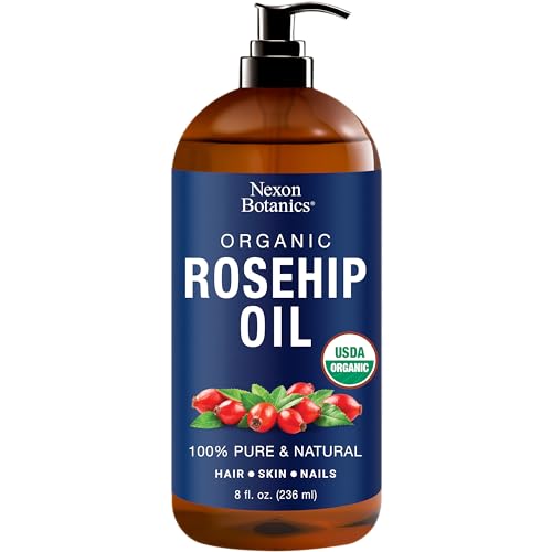 Organic Rosehip Face Oil - Hydrates & Soothes Skin, Ideal for Gua Sha Massage - 8 fl oz