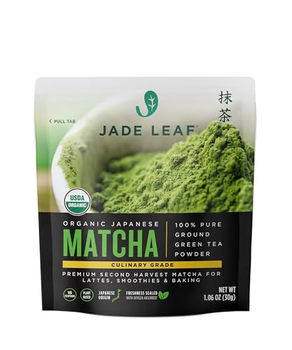 Jade Leaf Matcha Organic Green Tea Powder - Rich Flavor, Japanese Origin - 1.06oz Culinary Grade