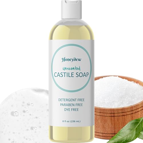 Gentle Castile Soap - Unscented Cleanser for Sensitive Skin & Hair Care - 16oz Liquid