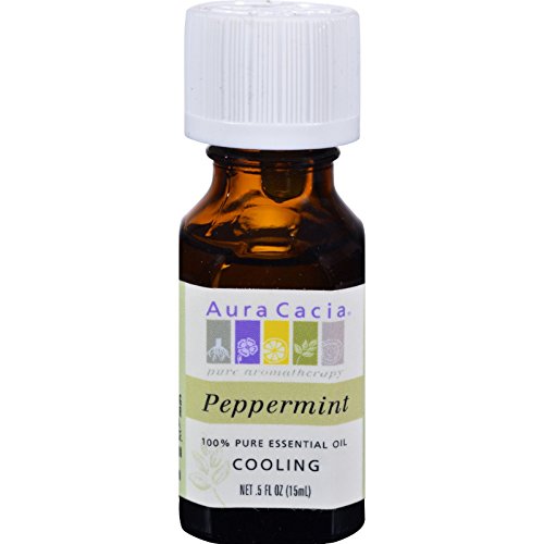 Aura Cacia Cooling Peppermint Essential Oil - Uplifting Aroma, Invigorating Relief - 15ml