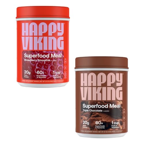 Happy Viking Superfood Powder by Venus Williams - 20g Protein, Vegan, Low Carb - 2x24oz Canisters