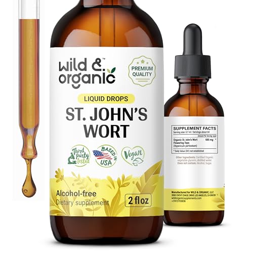 Wild & Organic St Johns Wort Tincture - Mood Support, Alcohol-Free, Vegan - 2 oz