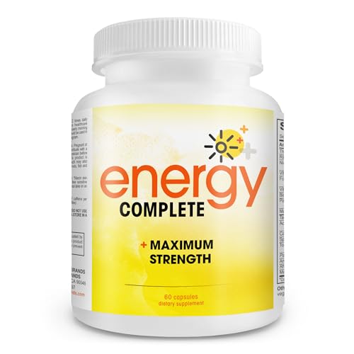 Energy Complete Vegan Energy Powder - 24-Hour Natural Focus, Non-GMO, Capsules (60 Count)