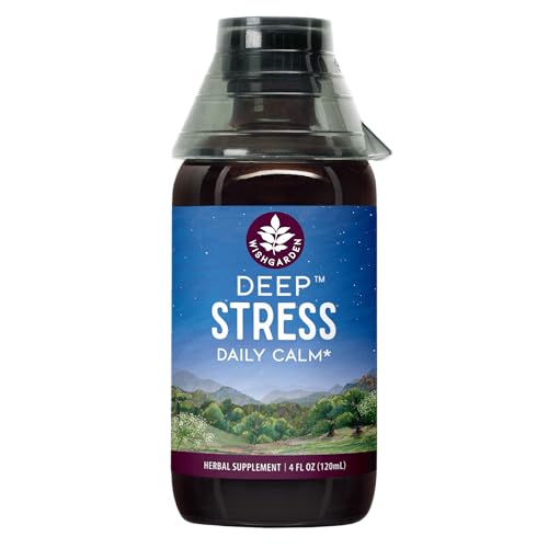 WishGarden Herbs Deep Stress Herbal Supplement - Adrenal Support with Ashwagandha, 4oz