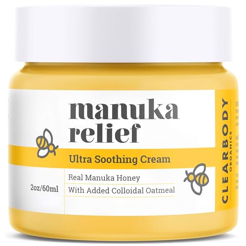 Clearbody Manuka Honey Eczema Cream - Soothes Dry, Itchy Skin, Organic Oatmeal - 2oz