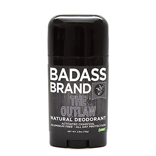 Badass Beard Care Deodorant Stick - Kills Odor, Absorbs Moisture, All-Natural - Outlaw Scent, 2.8oz