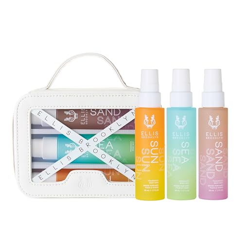 Ellis Brooklyn Body Mist Trio - Captivating Beach Scents, Vegan & Cruelty-Free - 3 x 50mL