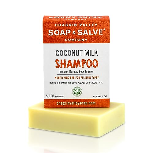 Chagrin Valley Shampoo Bar - Nourishing Coconut & Almond Oils, Unscented, 5.6 oz