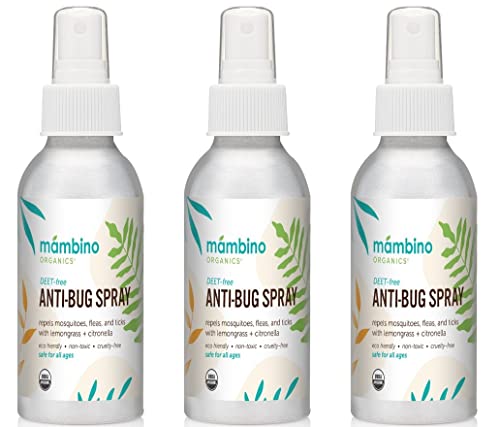 Mambino Organics Bug Spray - DEET-Free, Organic Essential Oil Repellent for All Ages - 4 Oz