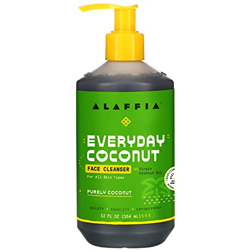 Alaffia Coconut Face Cleanser - Nourishes & Hydrates, Vegan, Cruelty-Free - 12 Fl Oz