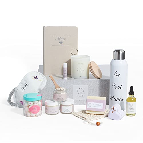 Lizush Luxury Spa Gift Basket - All-Natural Self-Care for New Moms, 15-Piece Set