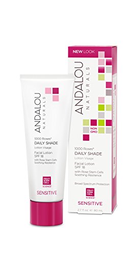 Andalou Naturals Face Sunscreen - Hydrating SPF 18, Soothes Sensitive Skin - 2.7 Fl Oz