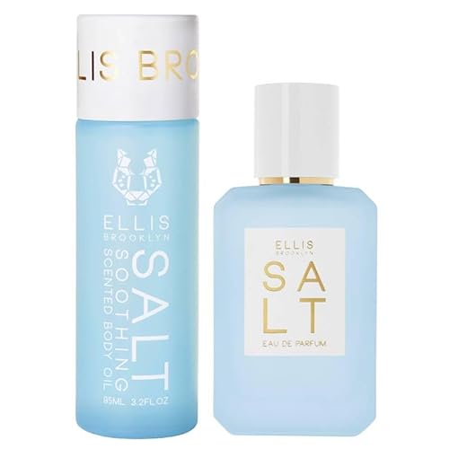 Ellis Brooklyn SALT Eau De Parfum & Body Oil - Sensual Ylang Ylang, Vegan Ambergris - 2x1.7oz