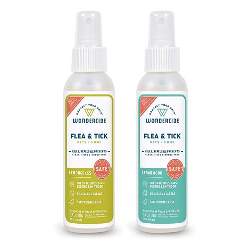 Wondercide Pest Control Spray - Kills Fleas, Ticks & Mosquitoes, Natural Oils - 4oz 2-Pack