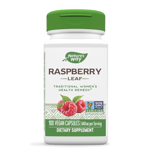 Nature's Way Herbal Supplement - 640mg Raspberry Leaf for Women's Health, Vegan - 100 Capsules