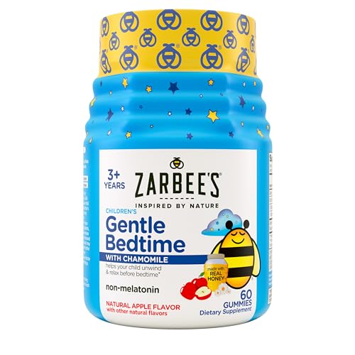 Zarbee's Gentle Bedtime Gummies - Natural Honey & Chamomile for Kids' Relaxation - 60ct